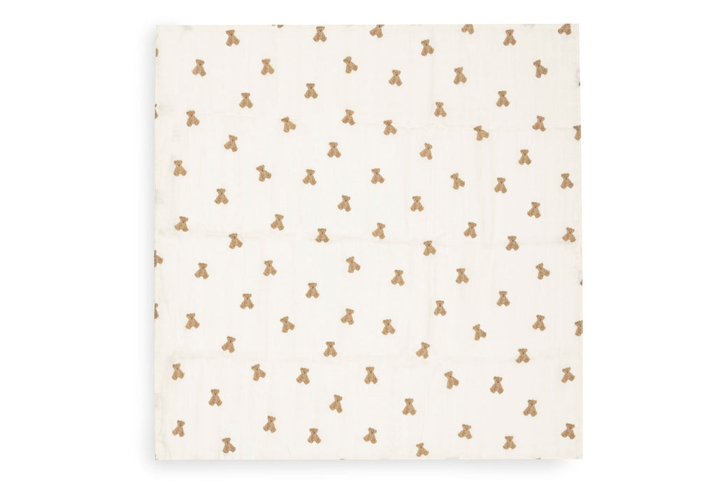 Jollein Hydrofiele Doek Small 70x70cm | Mini Teddy Bear (3pack)