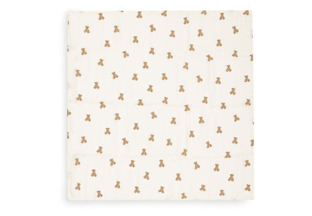 Jollein Hydrofiele Doek Small 70x70cm | Mini Teddy Bear (3pack)