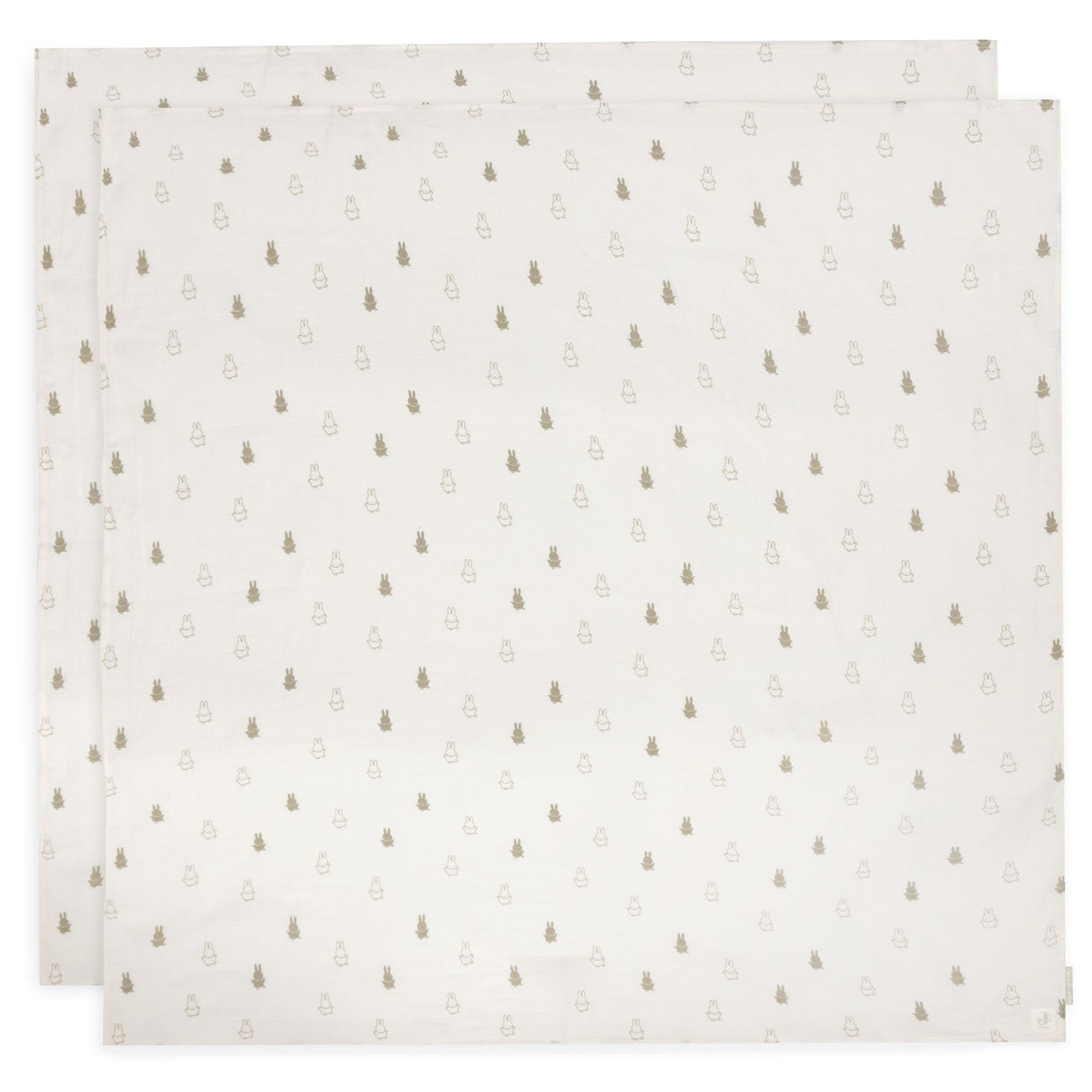 Jollein Hydrofiele Doek Large 115x115cm Happy Miffy | Olive Green | 2 Stuks