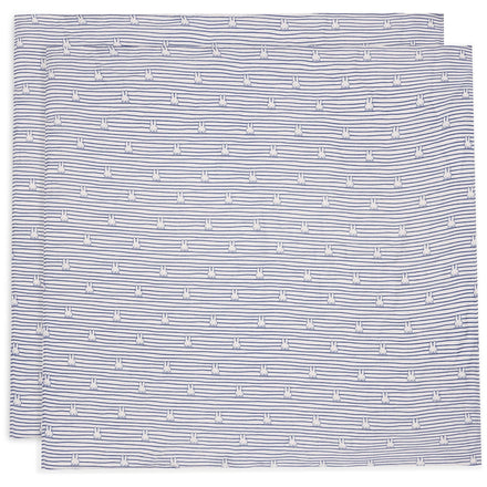 ZZZ Jollein Hydrofiele Doek Large 115x115cm | Miffy Stripe Navy (2Pack)