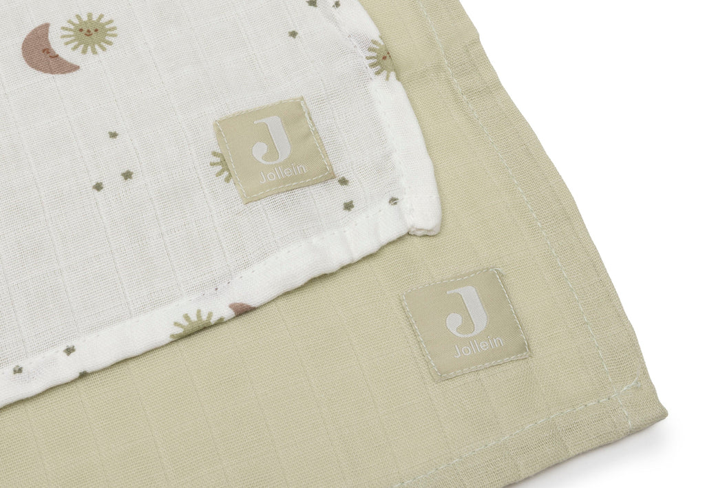 Jollein Hydrofiele Doek Large 115x115cm | Over The Moon (2pack)