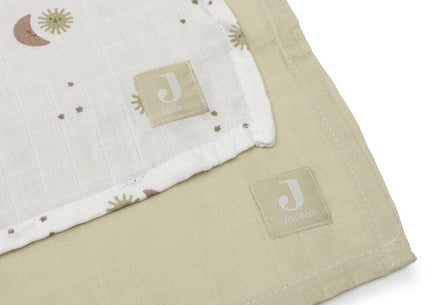 Jollein Hydrofiele Doek Large 115x115cm | Over The Moon (2pack)