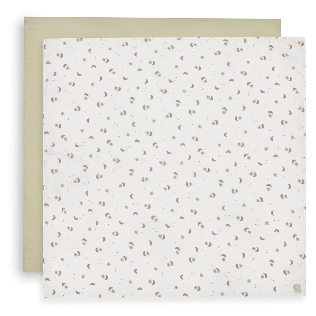 Jollein Hydrofiele Doek Large 115x115cm | Over The Moon (2pack)