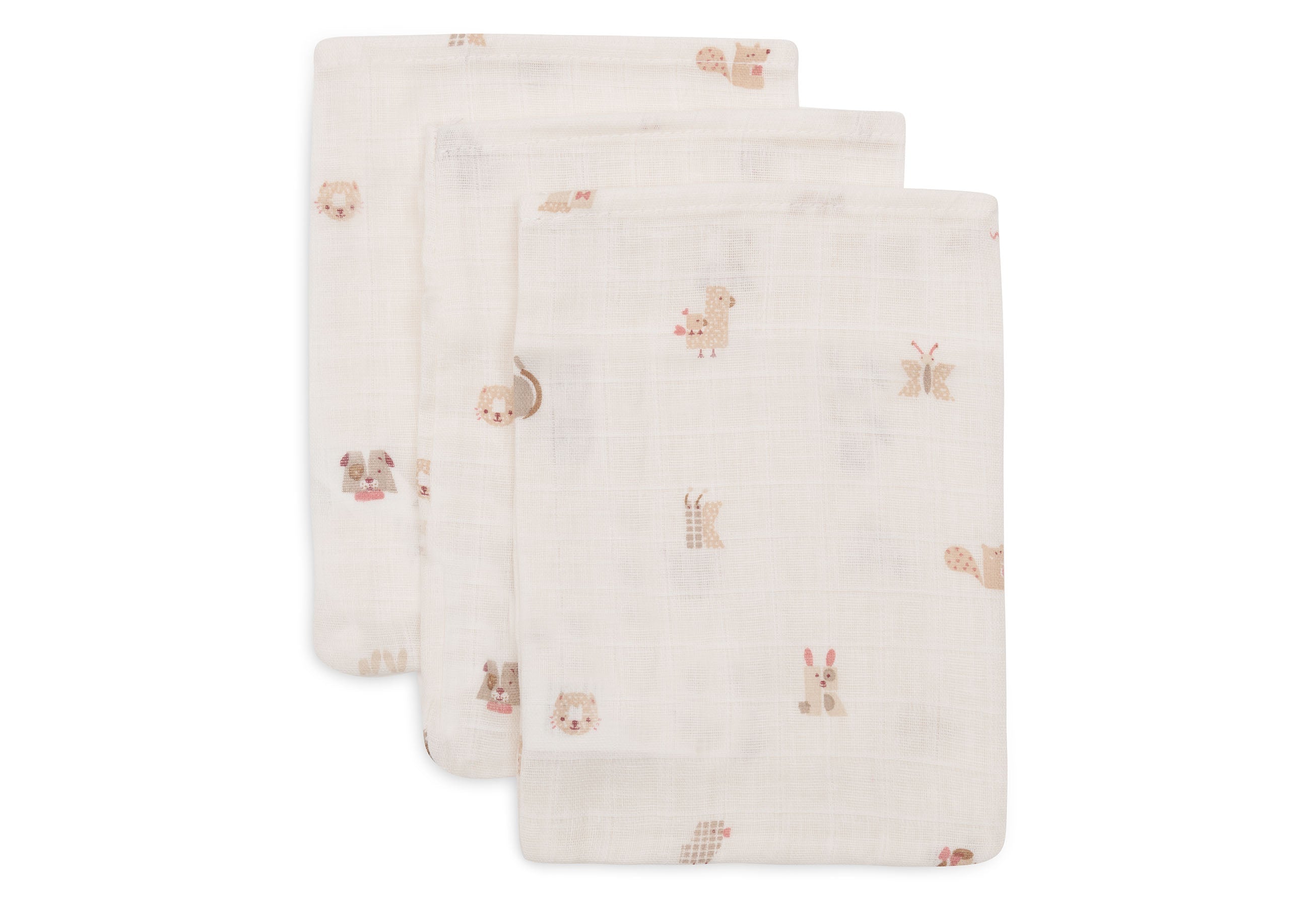 Jollein Hydrofiel Washandje 15x20cm | Animal Friends | 3st