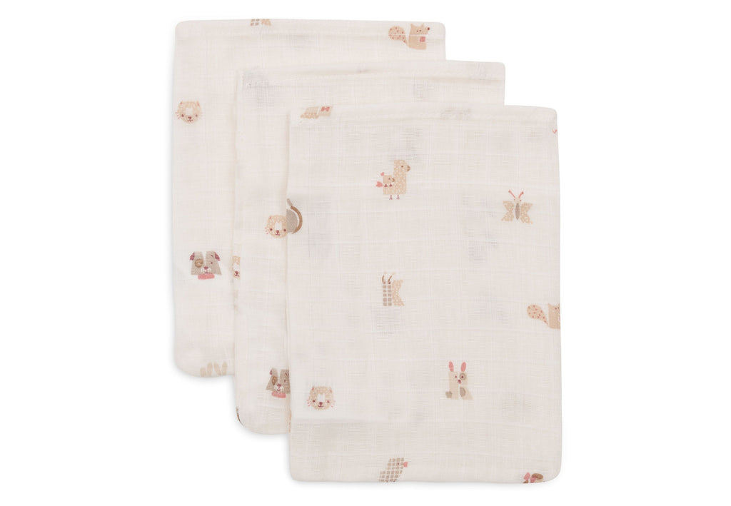 Jollein Hydrofiel Washandje 15x20cm | Animal Friends | 3st