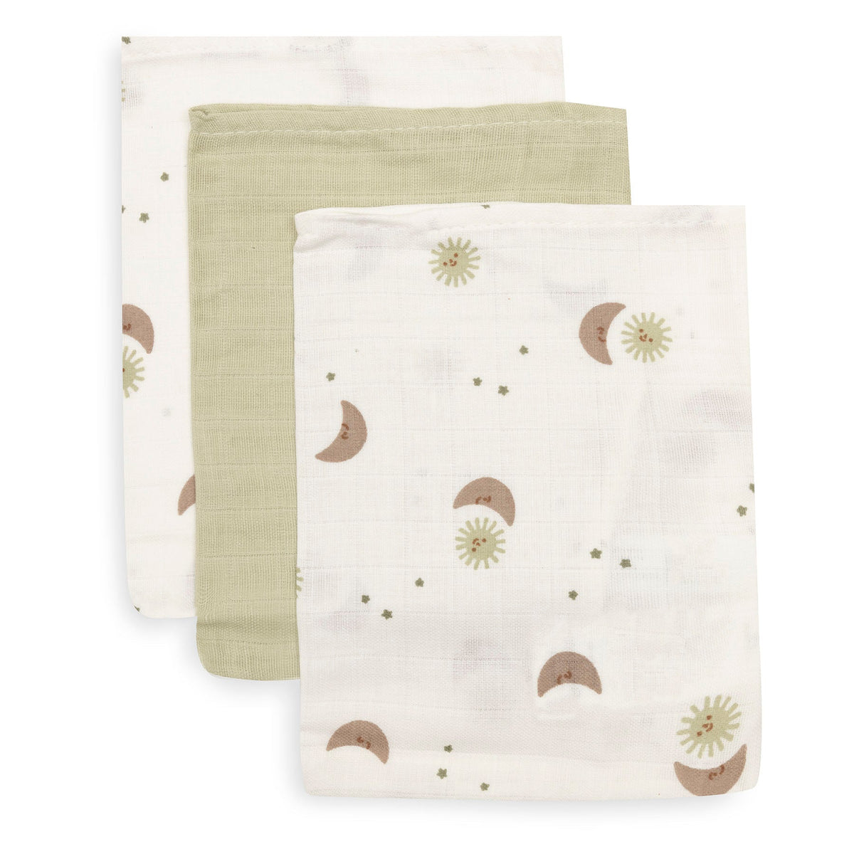 Jollein Hydrofiel Washandje 15x20cm | Over The Moon (3pack)