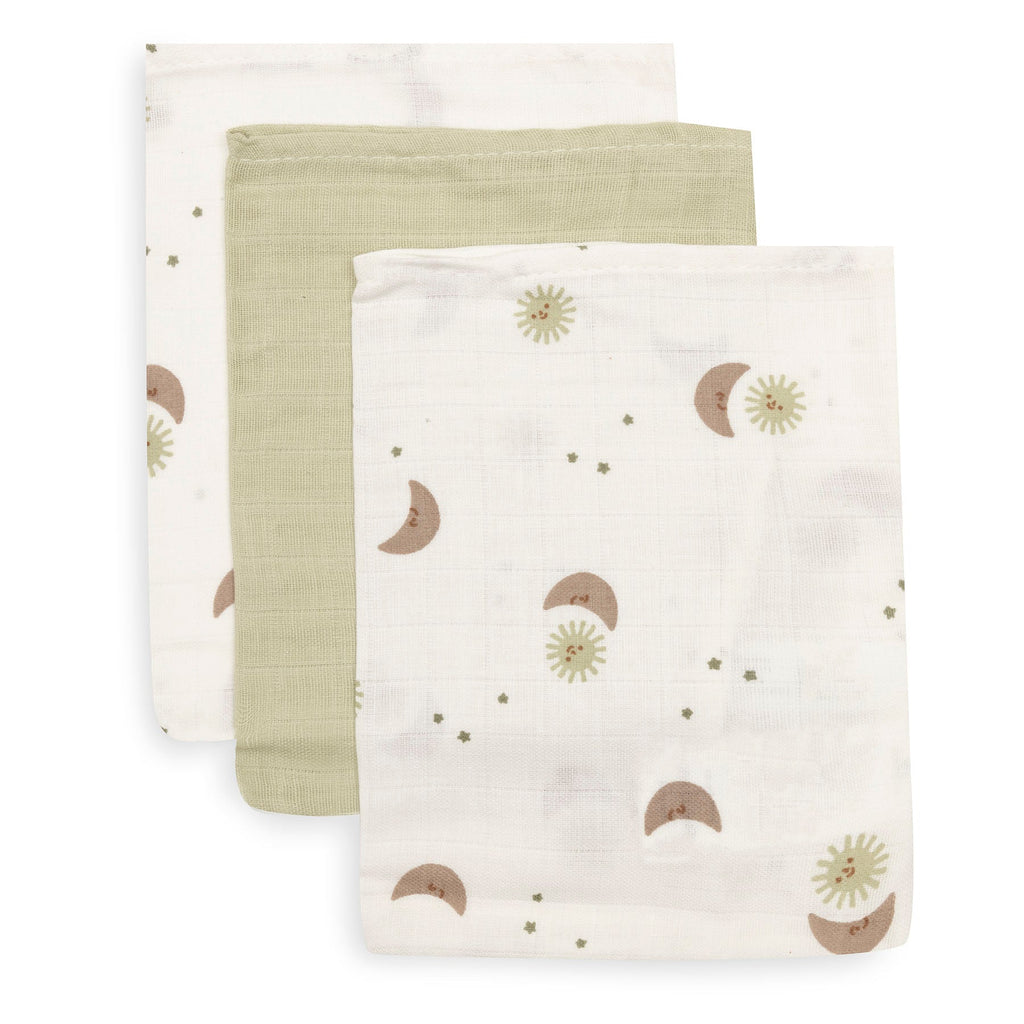 Jollein Hydrofiel Washandje 15x20cm | Over The Moon (3pack)