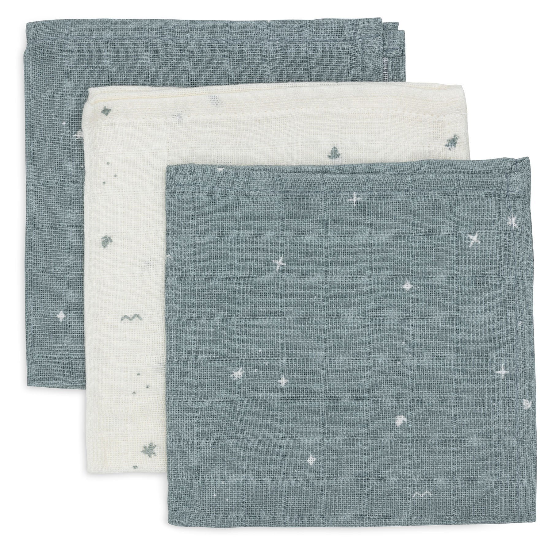 Jollein Hydrofiele Monddoekjes 31x31cm Twinkling Sea Green (3pack)