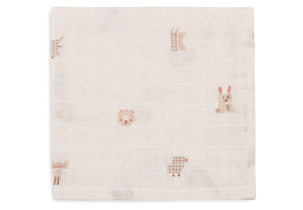 Jollein Hydrofiel Monddoekje 31x31cm | Animal Friends 3st