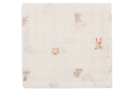 Jollein Hydrofiel Monddoekje 31x31cm | Animal Friends 3st