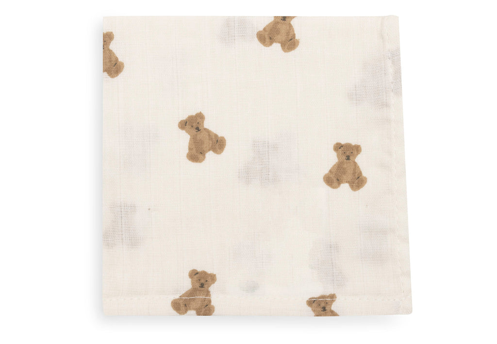 Jollein Hydrofiel Monddoekje 31x31cm | Mini Teddy Bear (3pack)