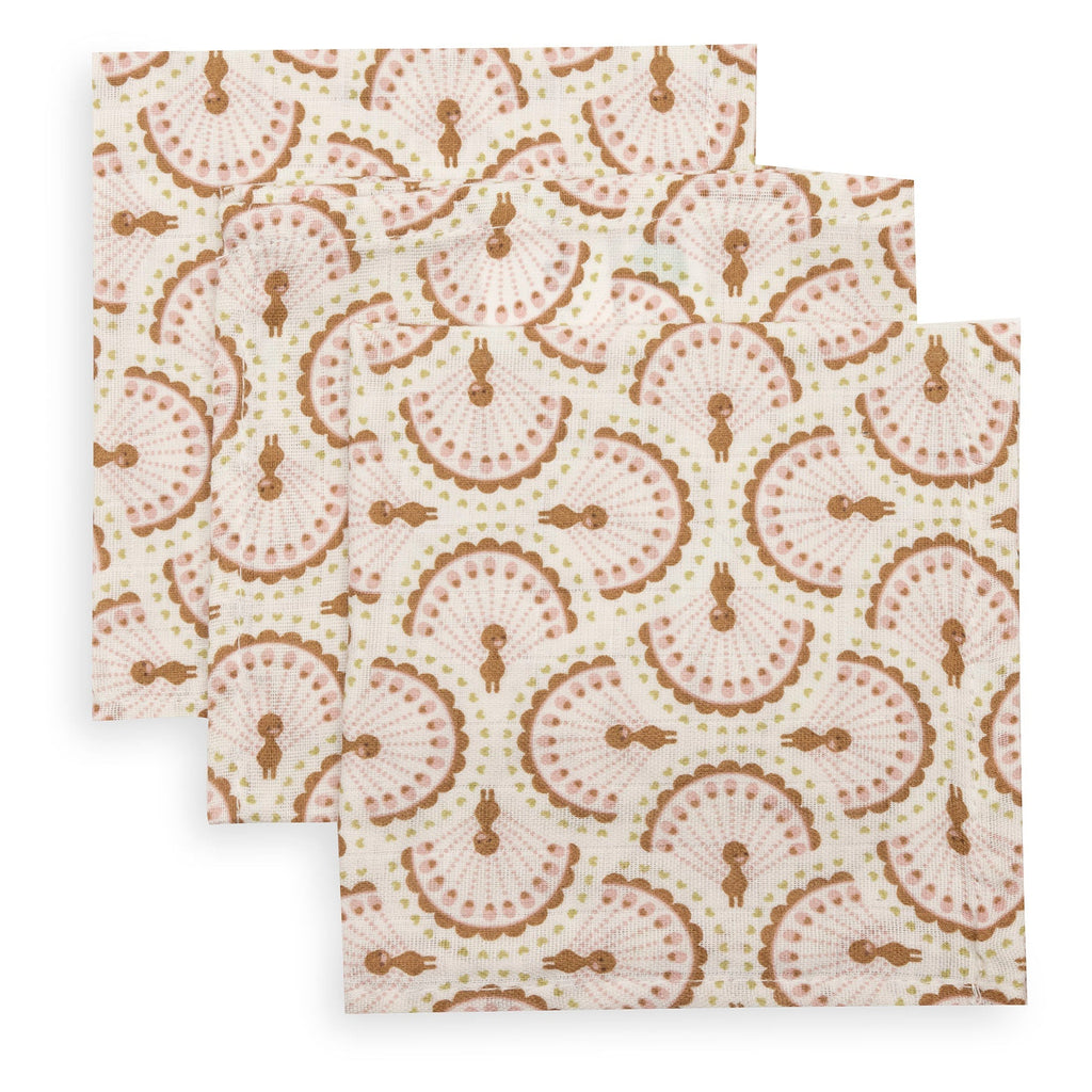 Jollein Hydrofiel Monddoekje 31x31cm | Soft Plumes (3pack)