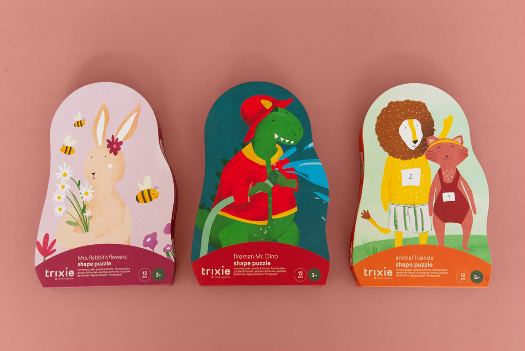 Trixie Vormenpuzzel Brandweerman Mr. Dino | 12st