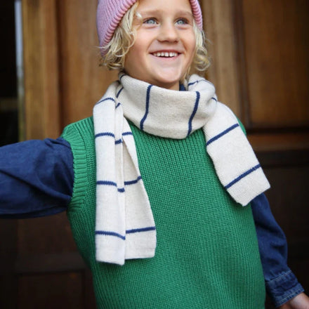 Hvid Sjaal Igor | Cream/Blue