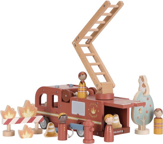 Little Dutch Houten Brandweerwagen Set Met Popjes XL