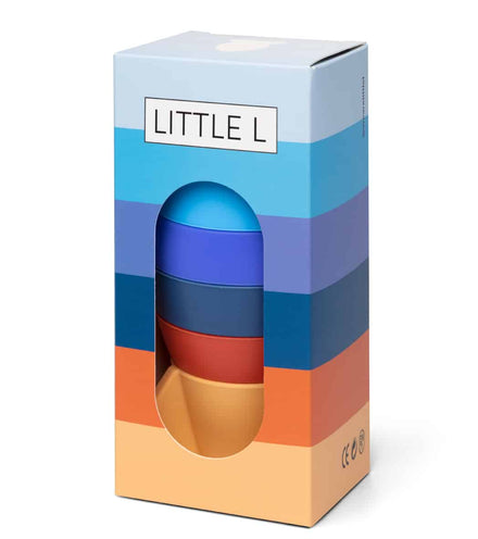 Little L Stapeltoren Raket Blauw en Oranje