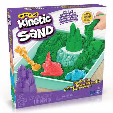 Kinetic Sand groene opbergzandbak met kinetisch speelzand bij De Gele Flamingo