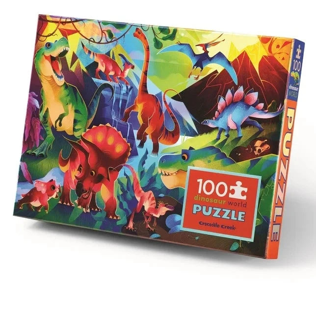 Crocodile Creek Puzzel 100st | Holographic Dinosaur World