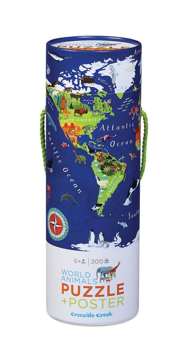 Crocodile Creek Puzzle + Poster 200ST | Dieren Van De Wereld