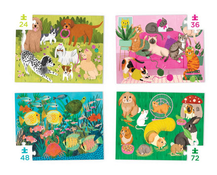 Crocodile Creek Four Puzzel Set | Huisdieren