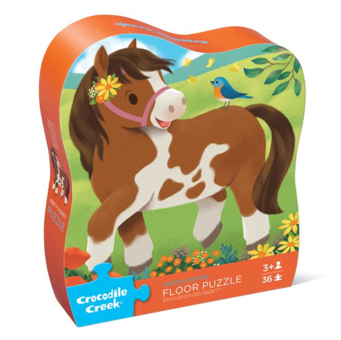 Crocodile Creek Shaped Box Puzzel 36ST | Lieve Pony's