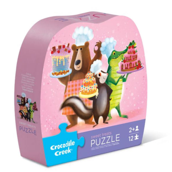 Crocodile Creek Shaped Box Puzzel 12ST | Sweet Treats