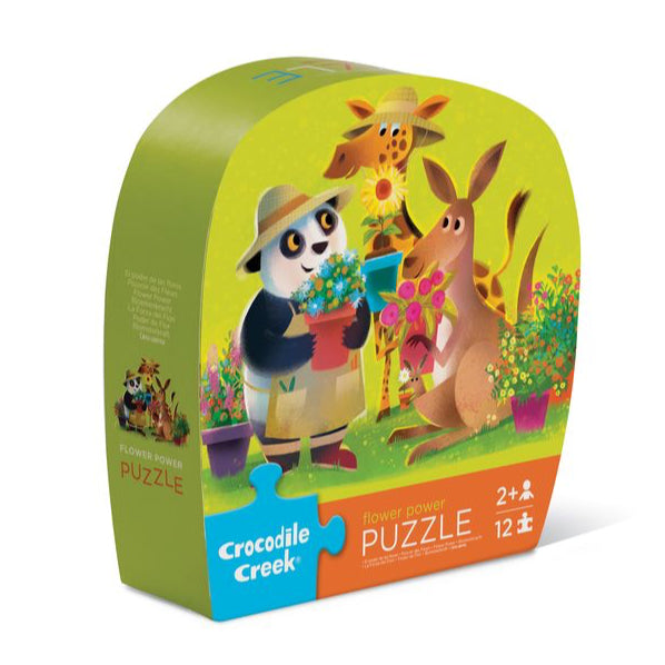 Crocodile Creek Shaped Box Puzzel 12ST | Flower Power