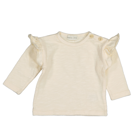Bean's Straw Frilly T-shirt | Ecru