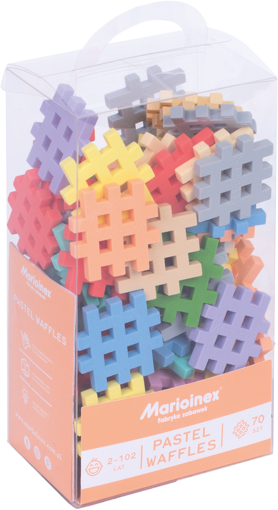 Marioinex Mini Waffle Pastel | 70 Pcs
