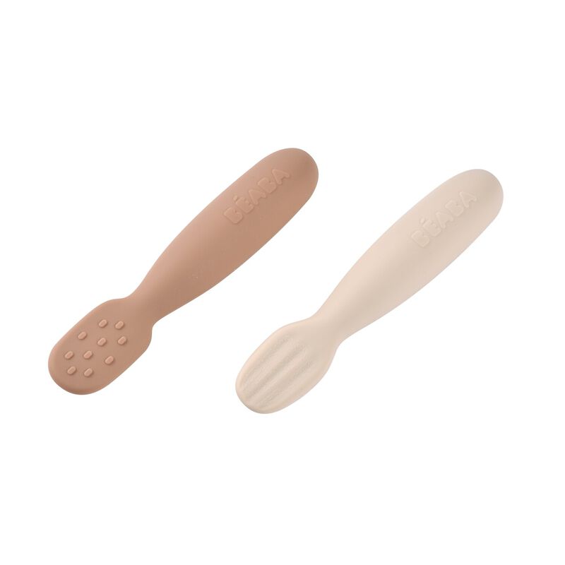 Béaba Set 2 Pre-Spoons Silicone | Praline / Klei