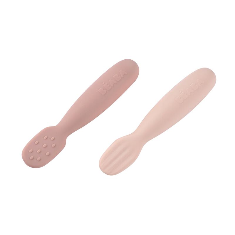 Béaba Set 2 Pre-Spoons Silicone | Suikerspin / Marshmallow