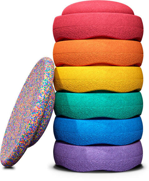 Stapelstein Rainbow Bundle Edition Confetti Set 6 + 1 Balance Board
