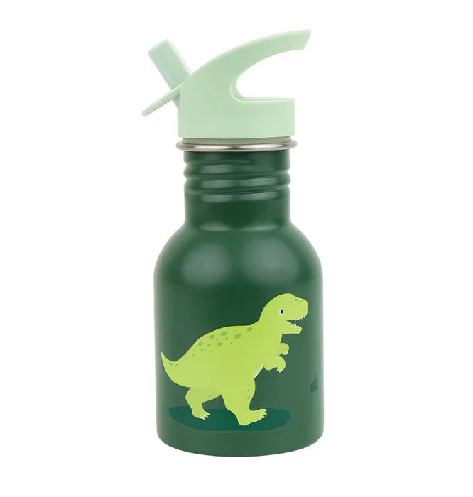 A Little Lovely Company Mini RVS Drinkfles 350ml | Dinosaurussen