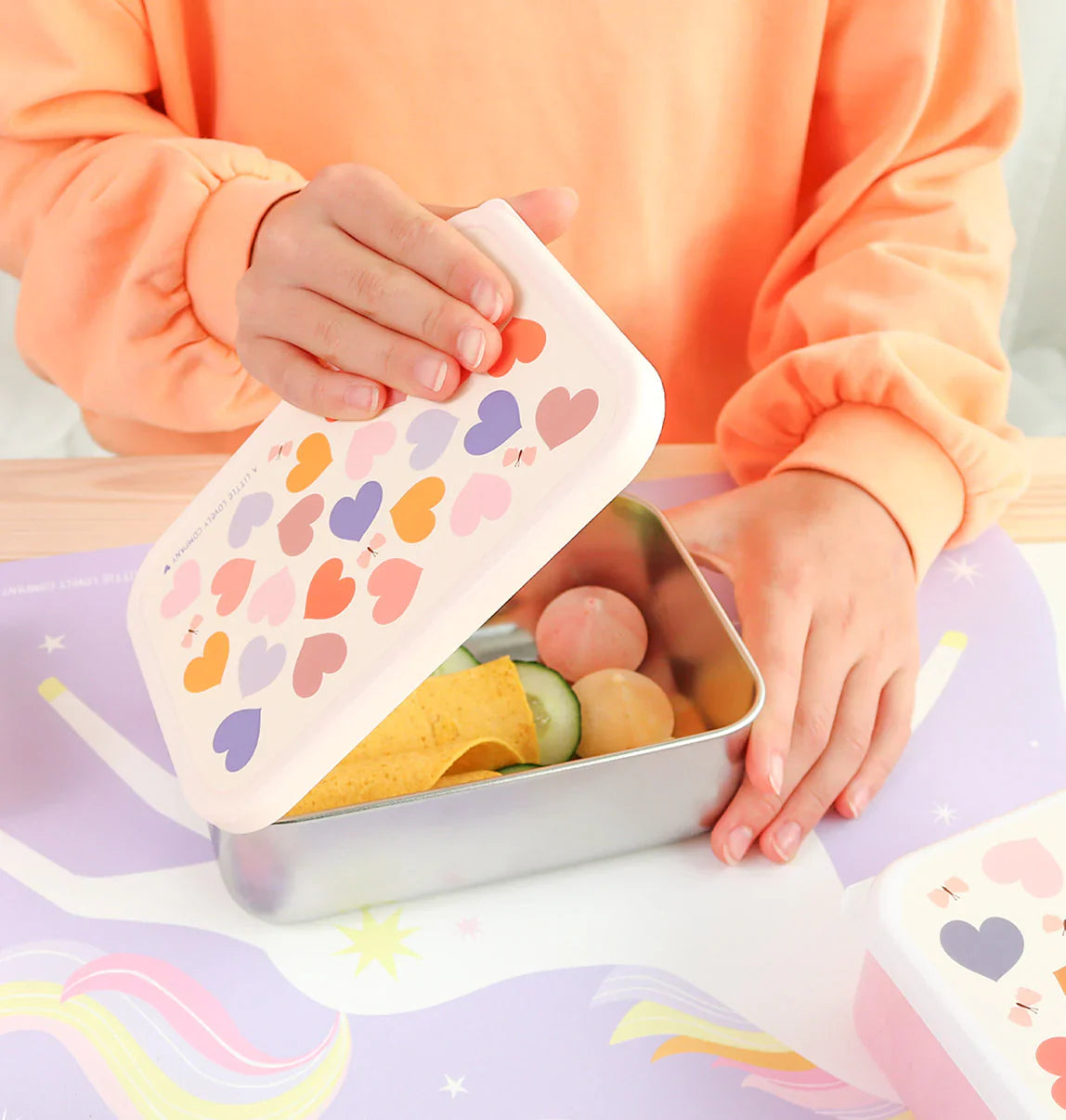 A Little Lovely Company RVS Lunchbox | Hartjes