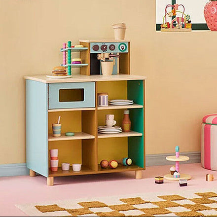 Kid's Concept houten Coffee Bar speelkoffiebar met koffiemachine