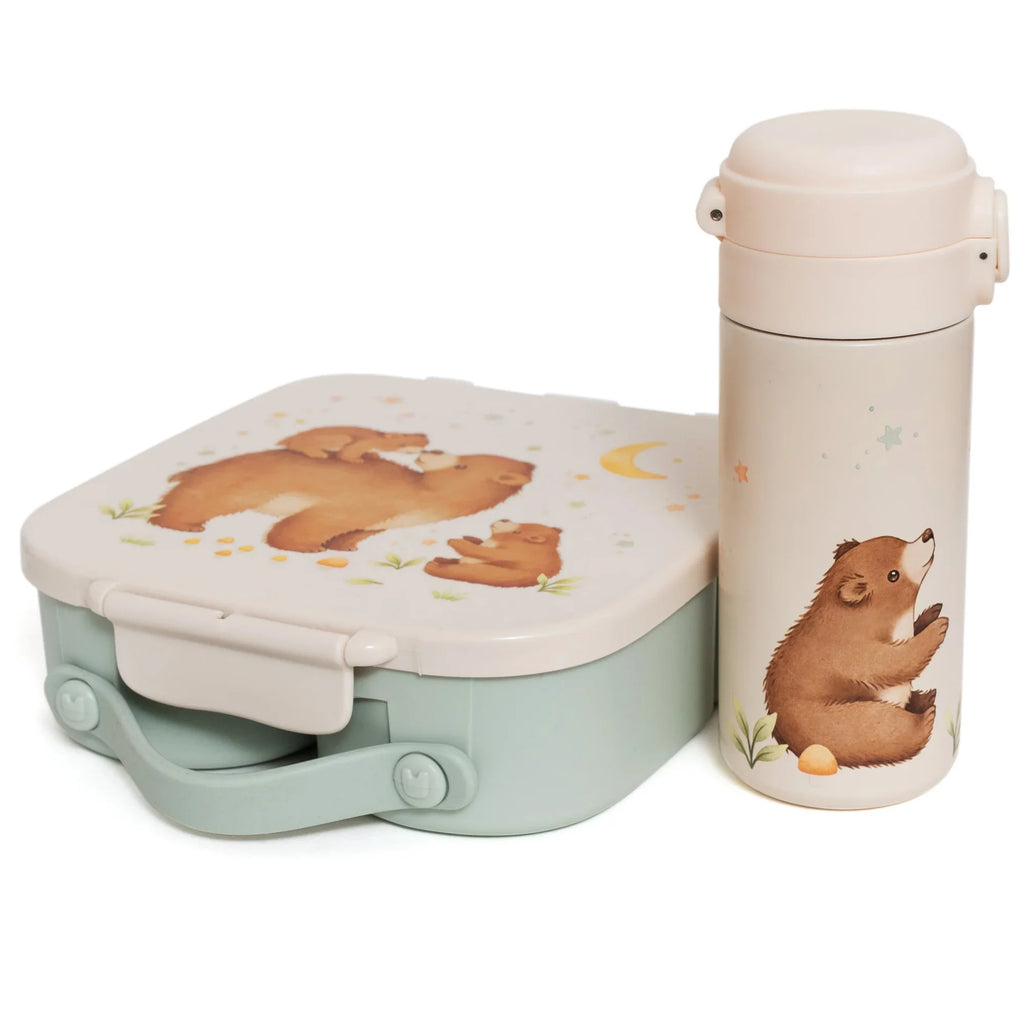 Petit Monkey Bento Lunchbox Met Vakjes | Beren en sterren