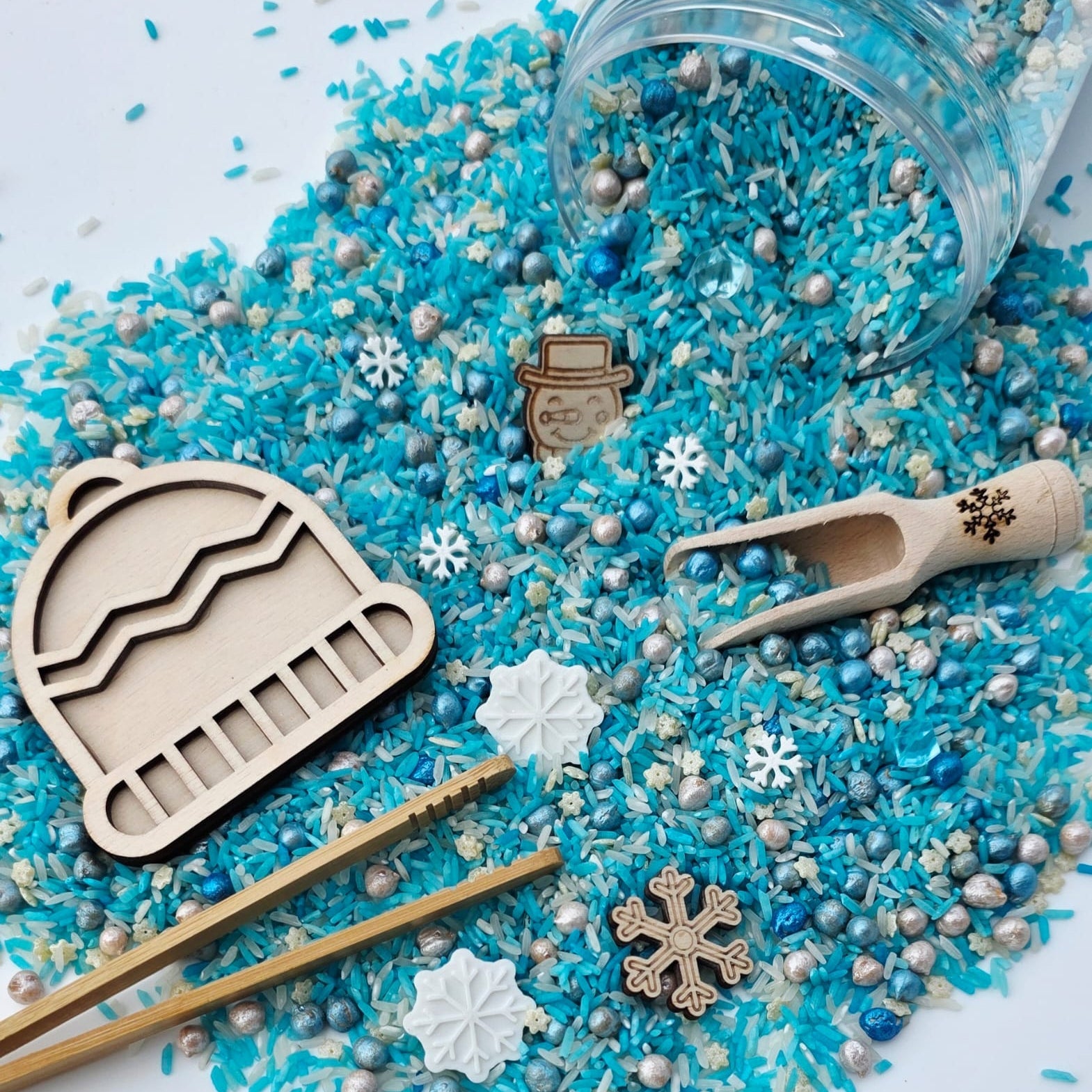 SensoryFun Speelrijst Mix Pour And Play 1.2kg | Winter