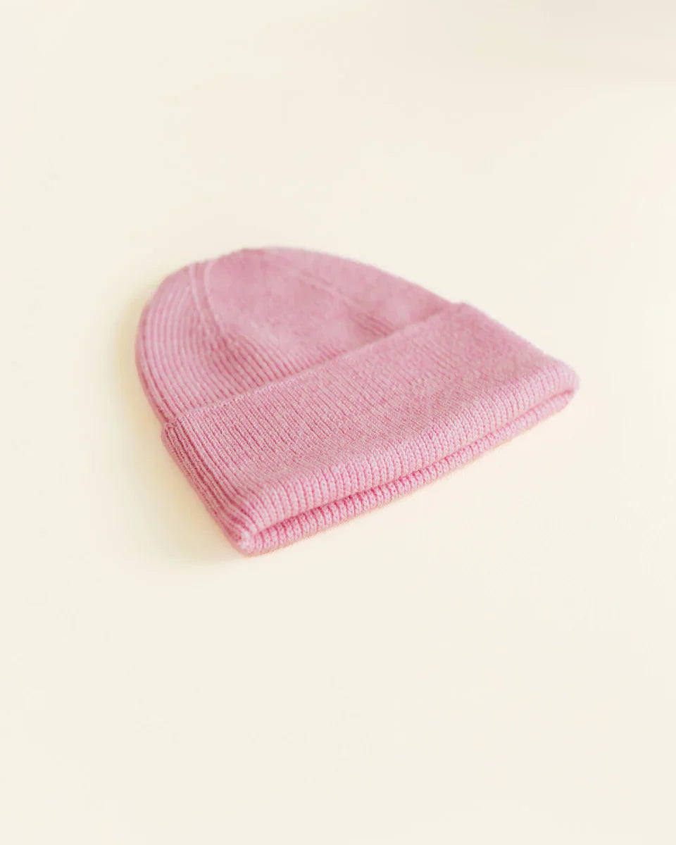 Hvid Newborn Beanie Fonzie | Cotton Candy