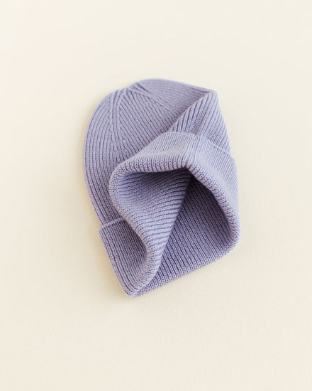 Hvid Newborn Beanie Fonzie 0-6M | Lilac
