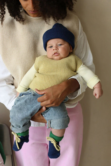 Hvid Original Booties 0-9M | Blue/Grass