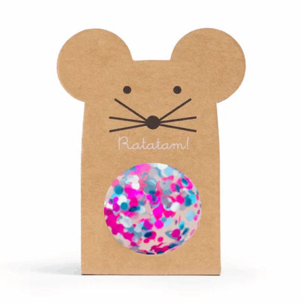 Ratatam Glitter Bal 4 cm | Souris Bleu Confetti