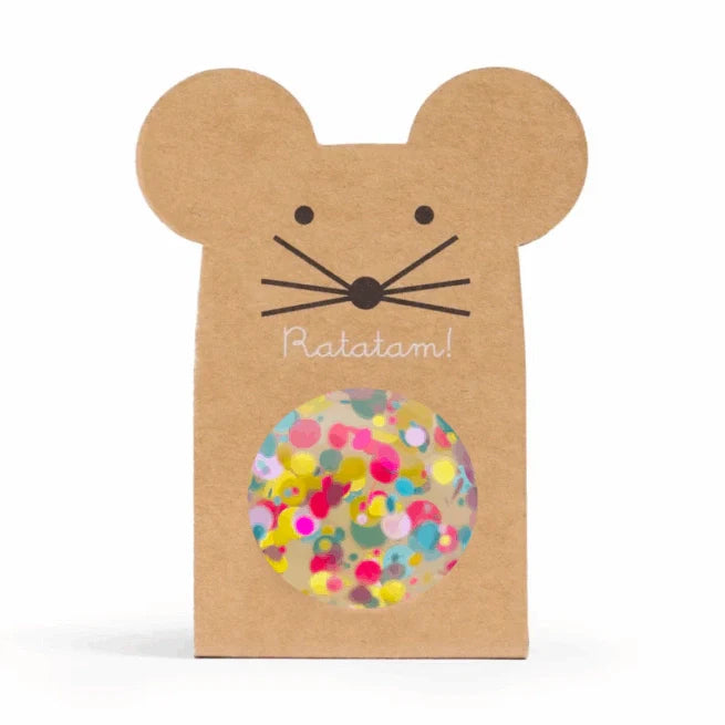 Ratatam Glitter Bal 4 cm | Souris Jaune Confetti
