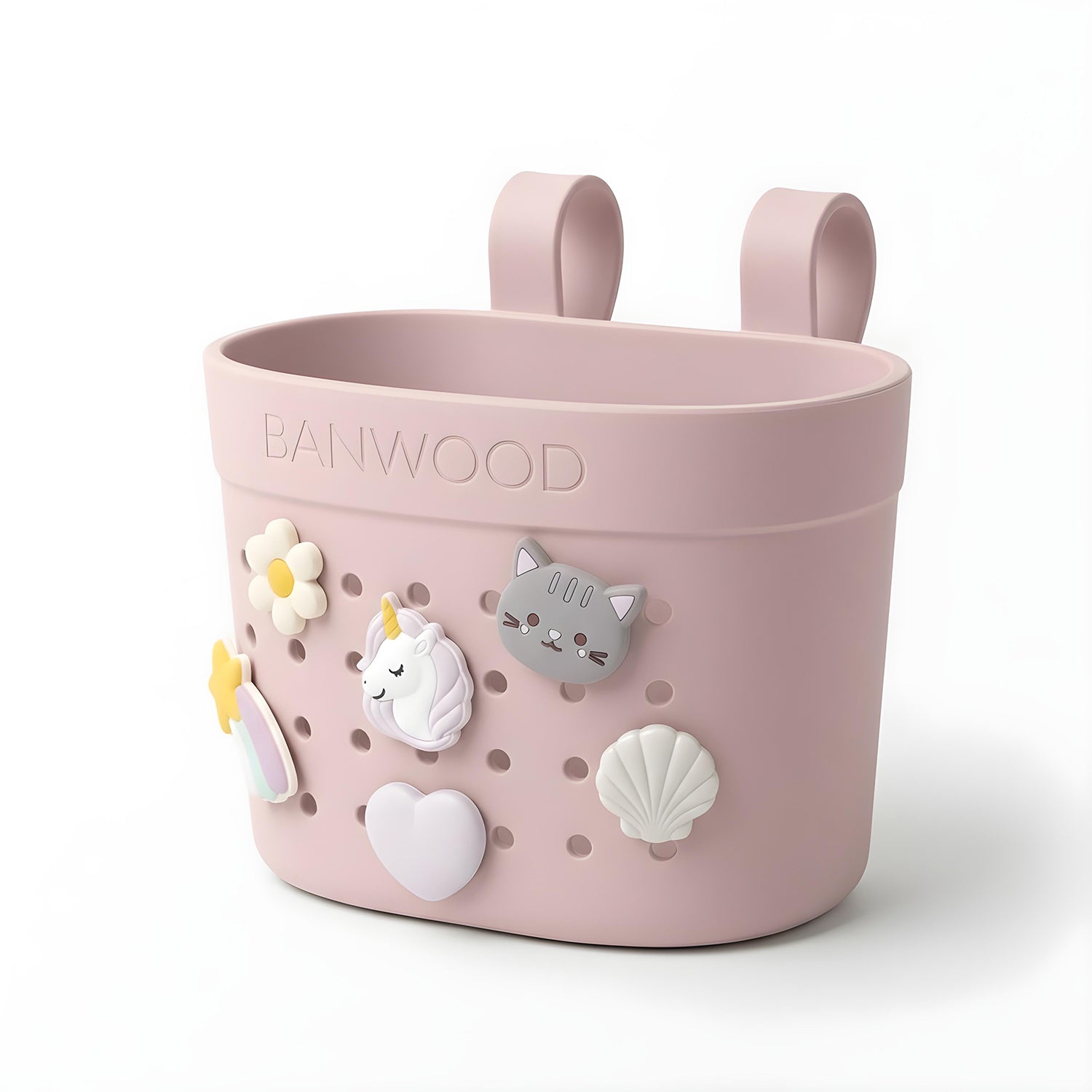 Banwood Fietsmandje Pin & Ride | Faded Pink