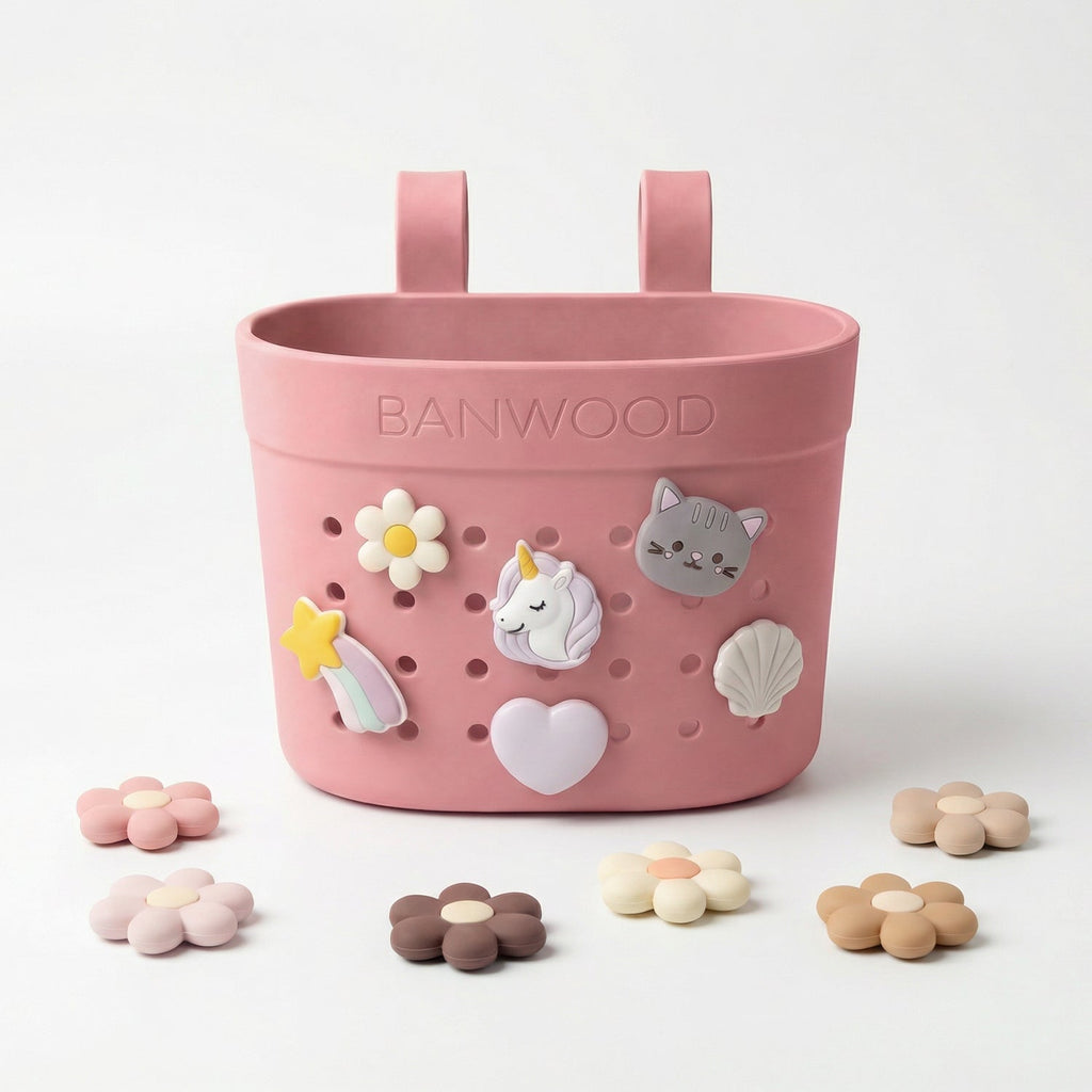 Banwood Fietsmandje Pin & Ride | Raspberry