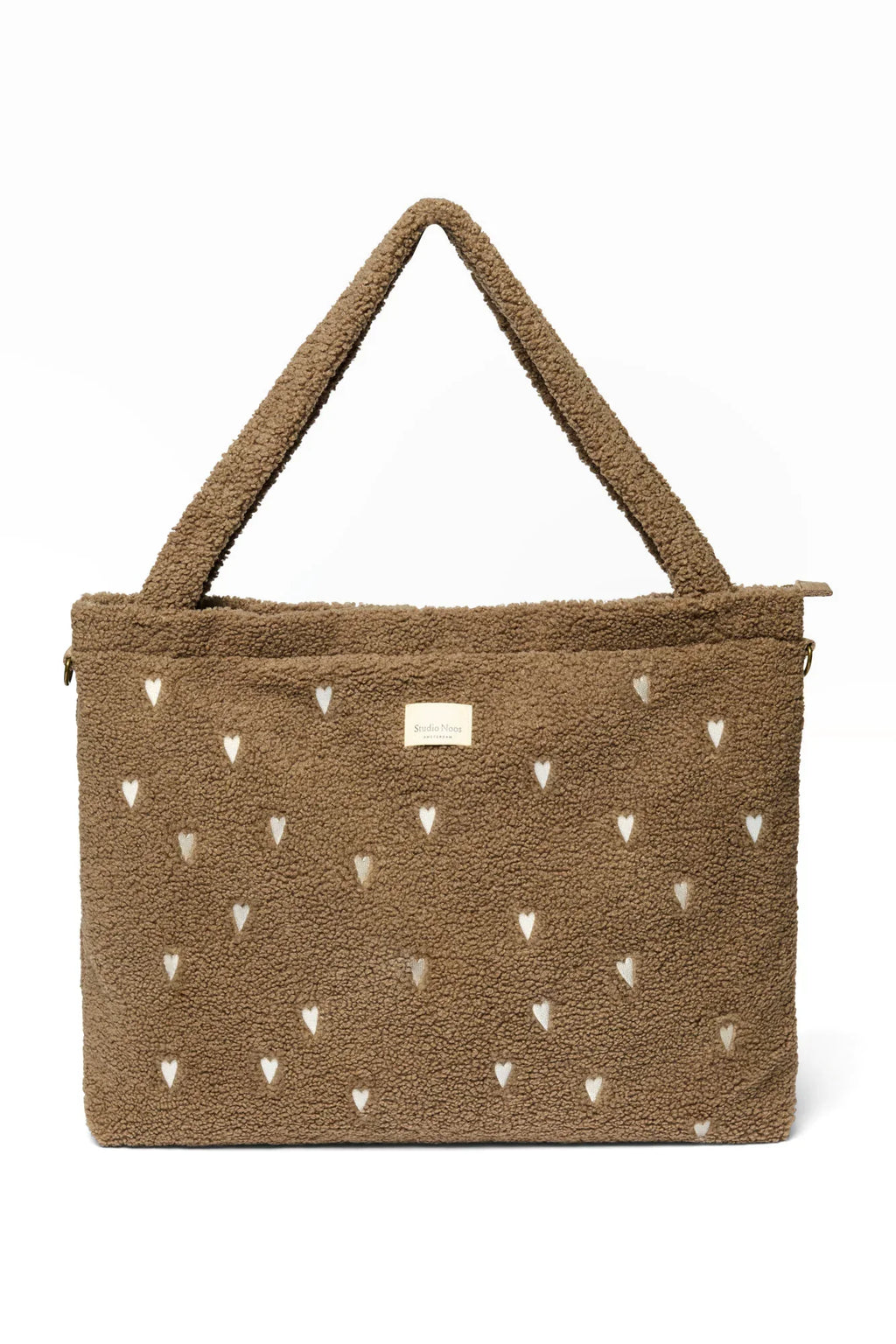 Studio Noos Diaper Bag Luiertas Met Rits | Brown Teddy Hearts