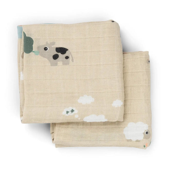 Done By Deer Hydrofiele Doeken 2ST Tiny Farm Sand