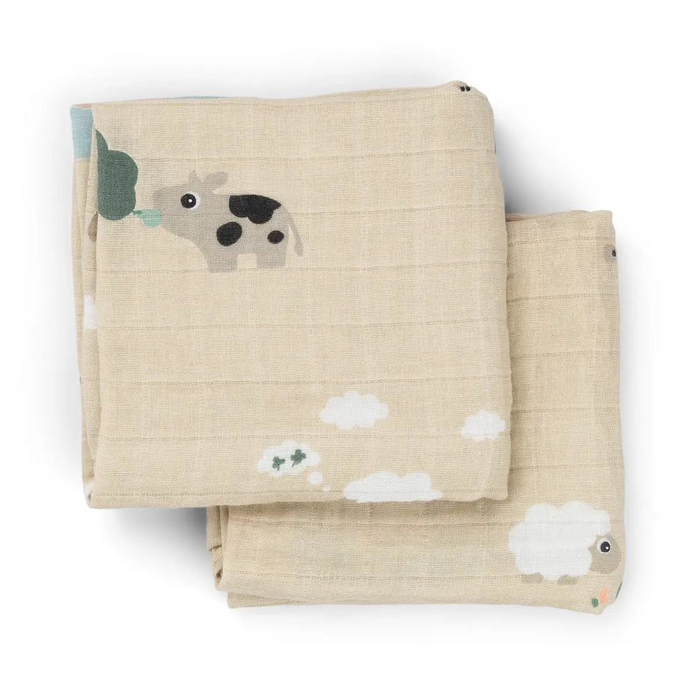 Done By Deer Hydrofiele Doeken 2ST Tiny Farm Sand