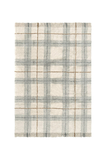 Lorena Canals Machinewasbaar Tapijt 90x120 cm | Tartan Blue Sage