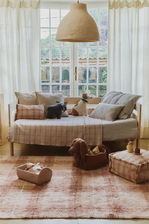 Lorena Canals Machinewasbaar Tapijt 140x190 cm | Tartan Rose