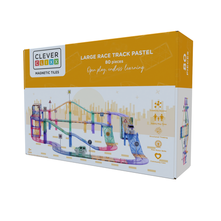 Cleverclixx Large Race Track Pastel | 80 Stuks